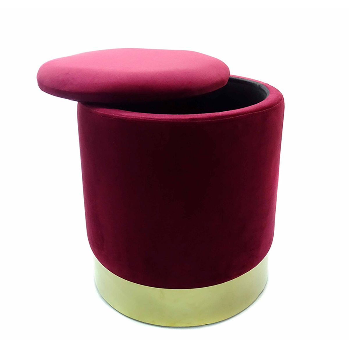 GENERICO - Puf De Felpa Tipo Baúl Burdeo