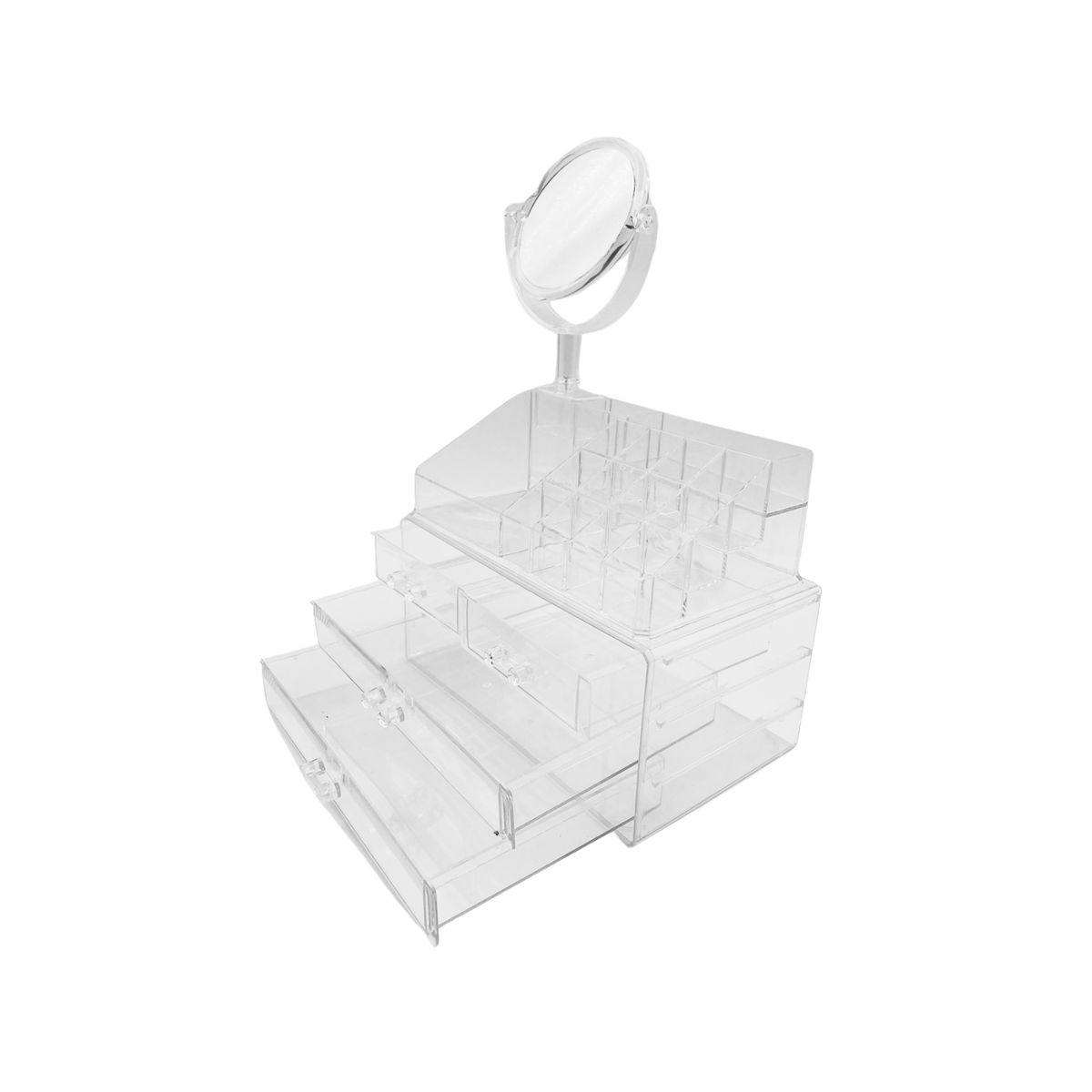COSMETICAVAL - Cosmetiquero organizador de maquillaje acrílico con espejo