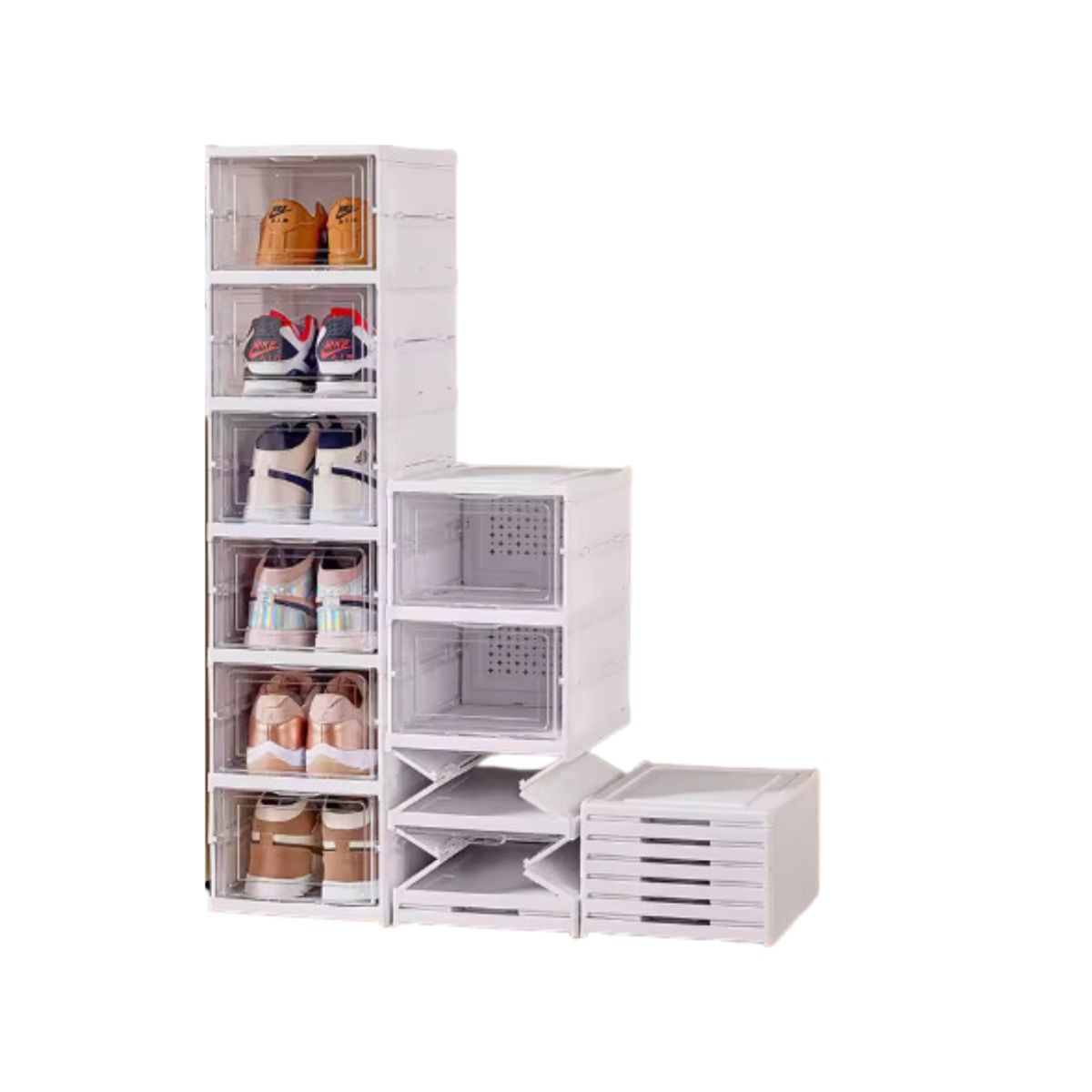 GENERICO - Cajas Zapatero Organizador Apilables Set 06  Plegables