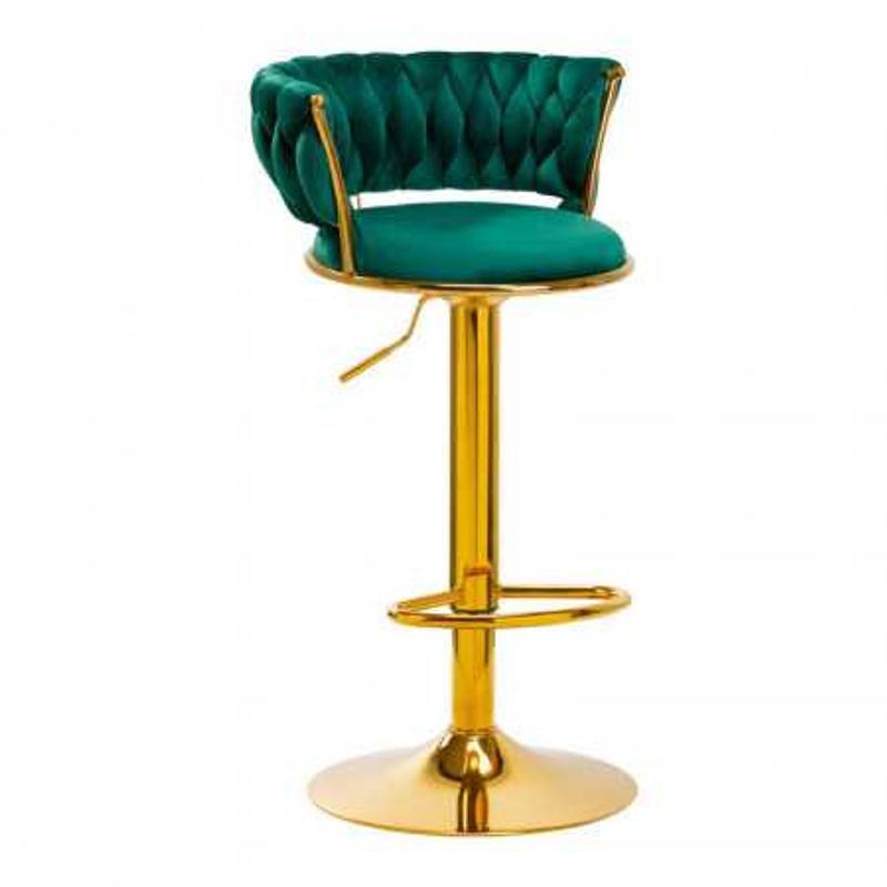 GENERICO - Taburete Queen Gold Verde - 2 Unidades