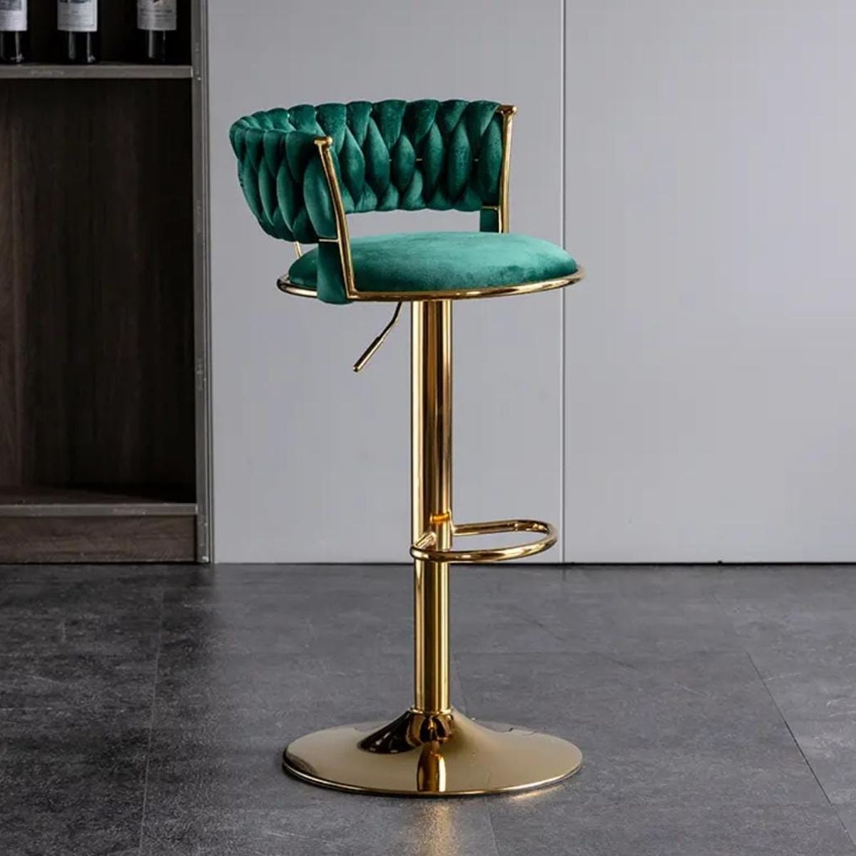 HABITA2 CHILE - Taburete Queen Gold Verde - 2 Unidades