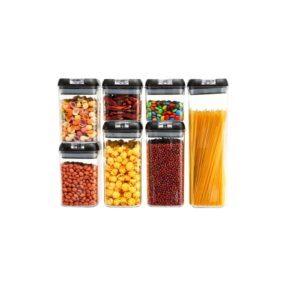 GENERICO - set 7 Organizadores Frasco Hermetico Cocina Tupper Recipiente