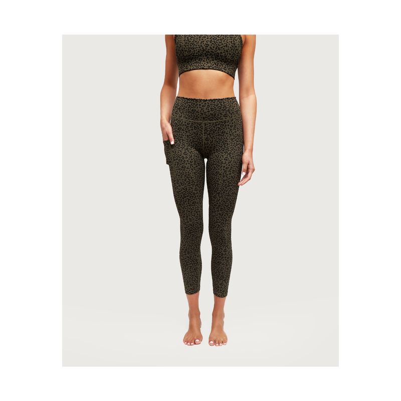 LOUNGE - Calza Deportiva Leopard Print Verde LOUNGE