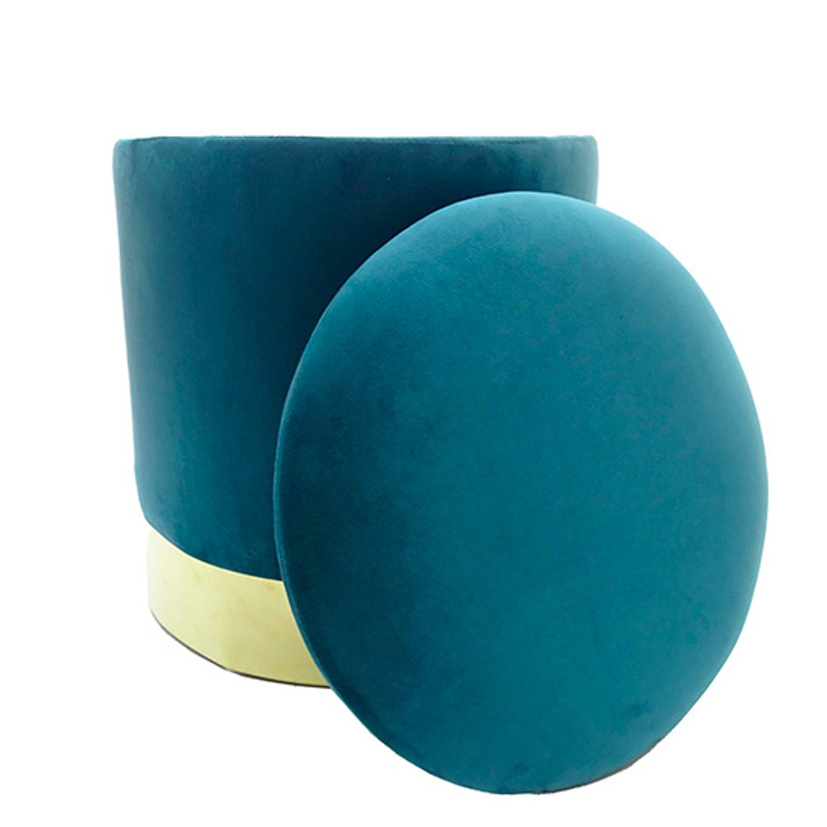 GENERICO - Puf De Felpa Tipo Baúl Verde