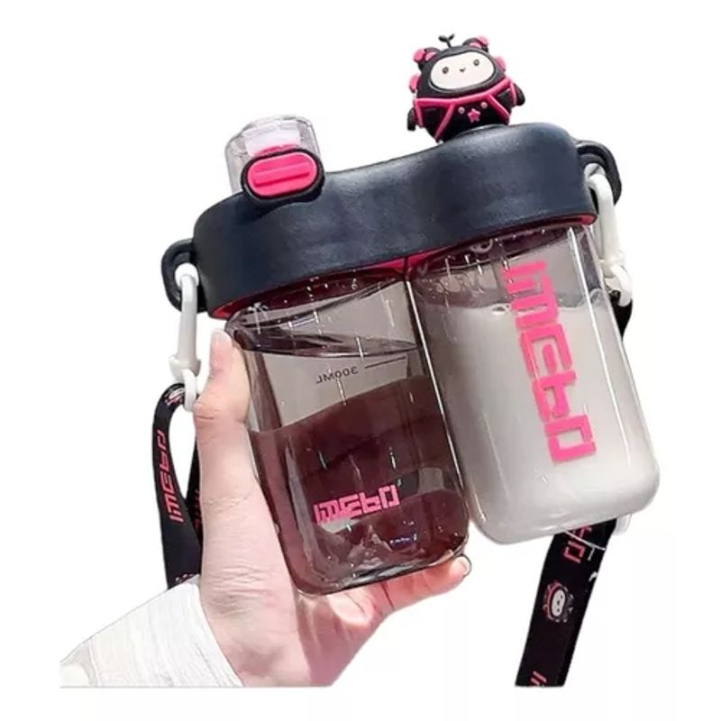 GENERICO - Bonita Botella  Duo De Agua 840 Ml Doble Uso Deportivo