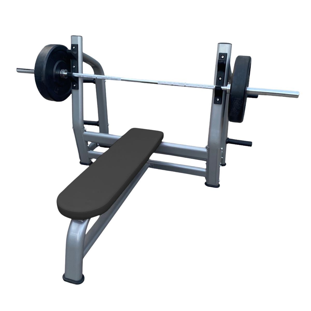 GENERICO - Banco Plano Olímpico Premium - Negro - Cuero Ecológico