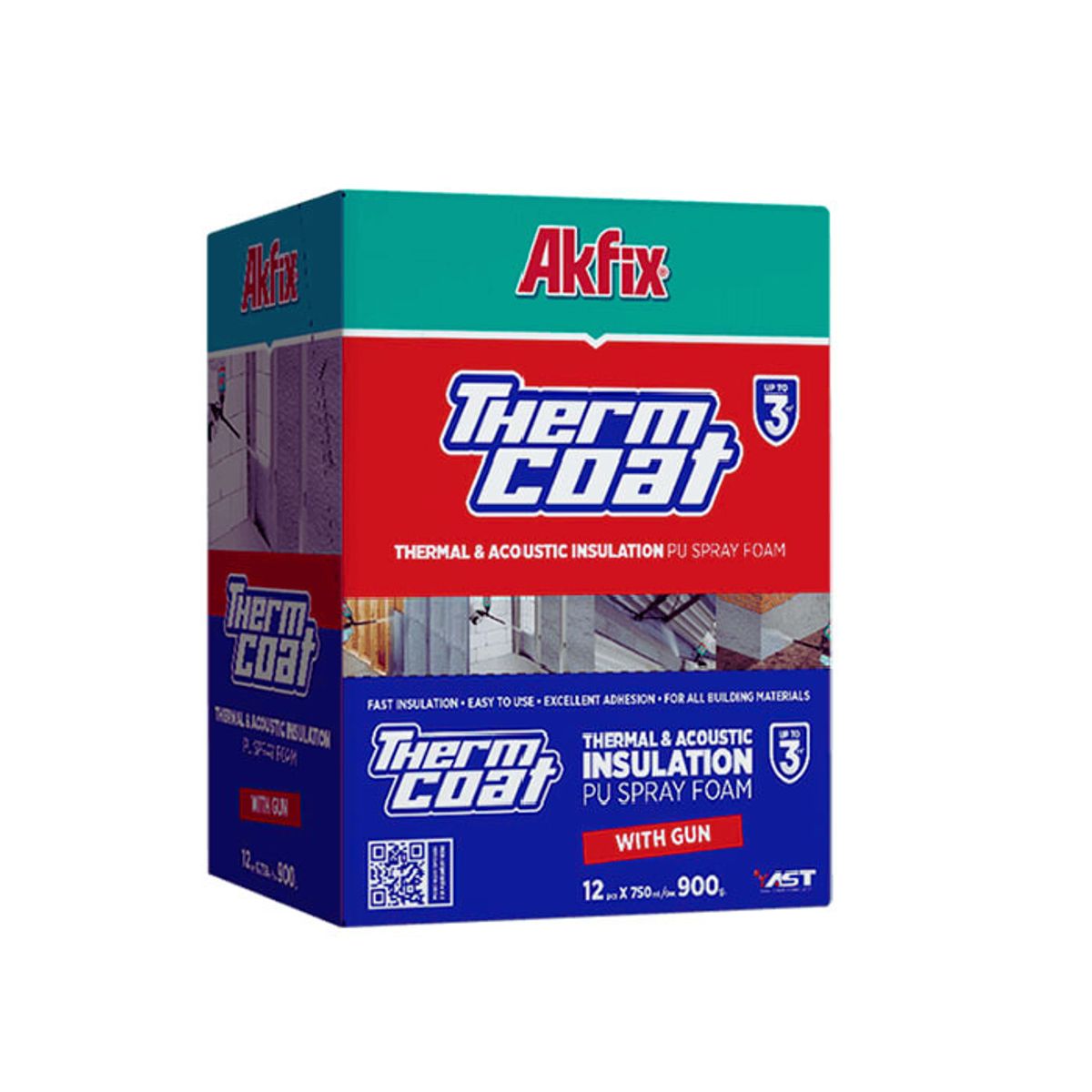 AKFIX - Pack 12u Espuma Poliuretano Proyectado Thermcoat