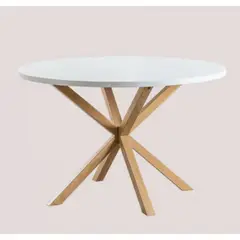 GENERICO - Mesa de comedor en MDF redonda Nordic Blanca- 120 cm