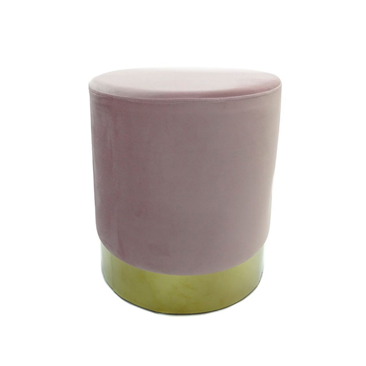 GENERICO - Puf Redondo De Felpa Rosado