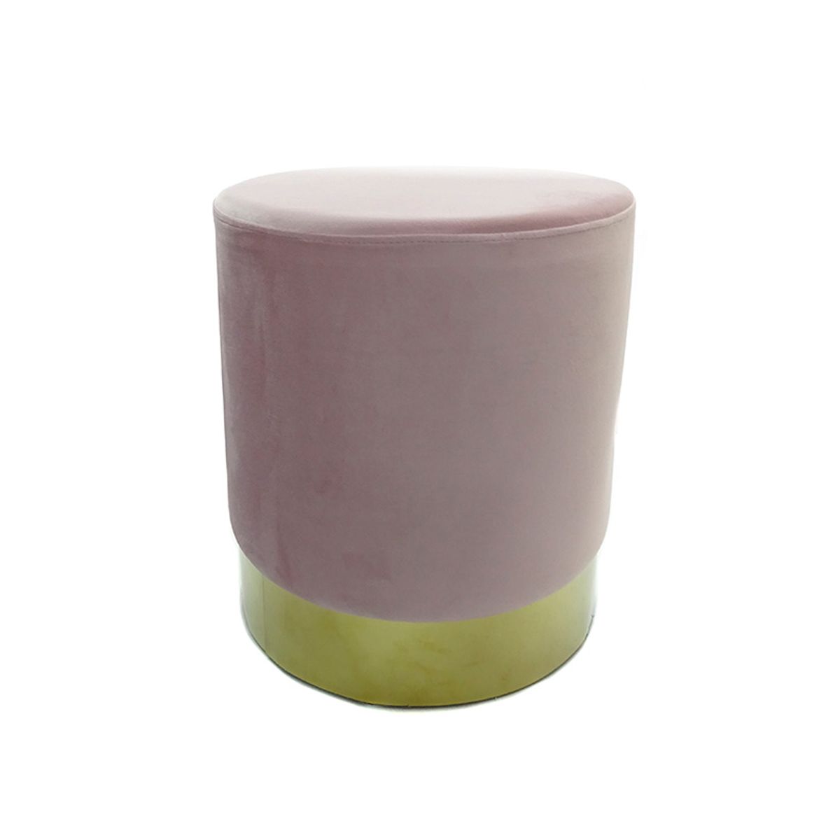 GENERICO - Puf Redondo De Felpa Rosado