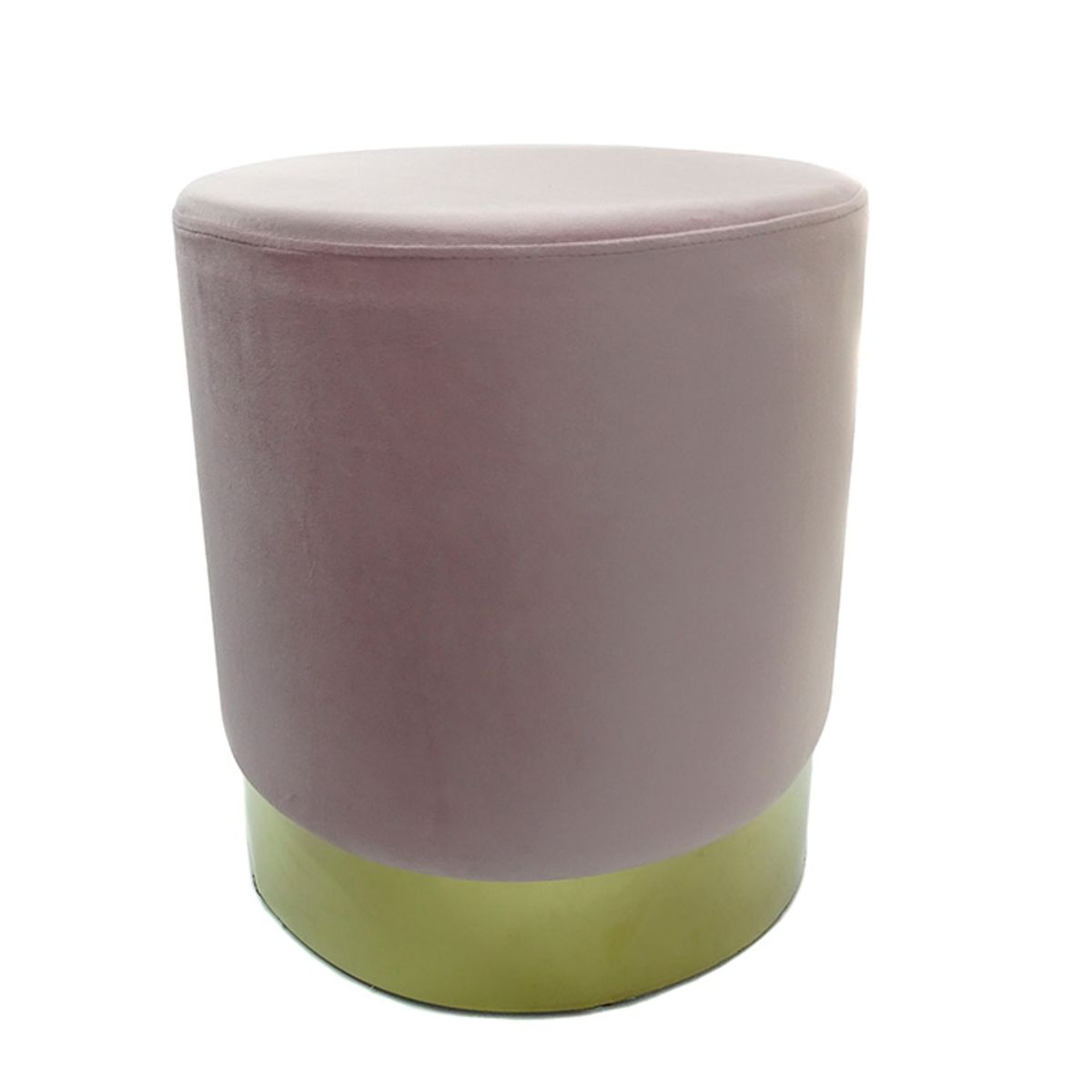 GENERICO - Puf Redondo De Felpa Rosado