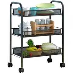 MP - Carro Frutero Organizador Multiuso Con 3 Niveles Y Ruedas
