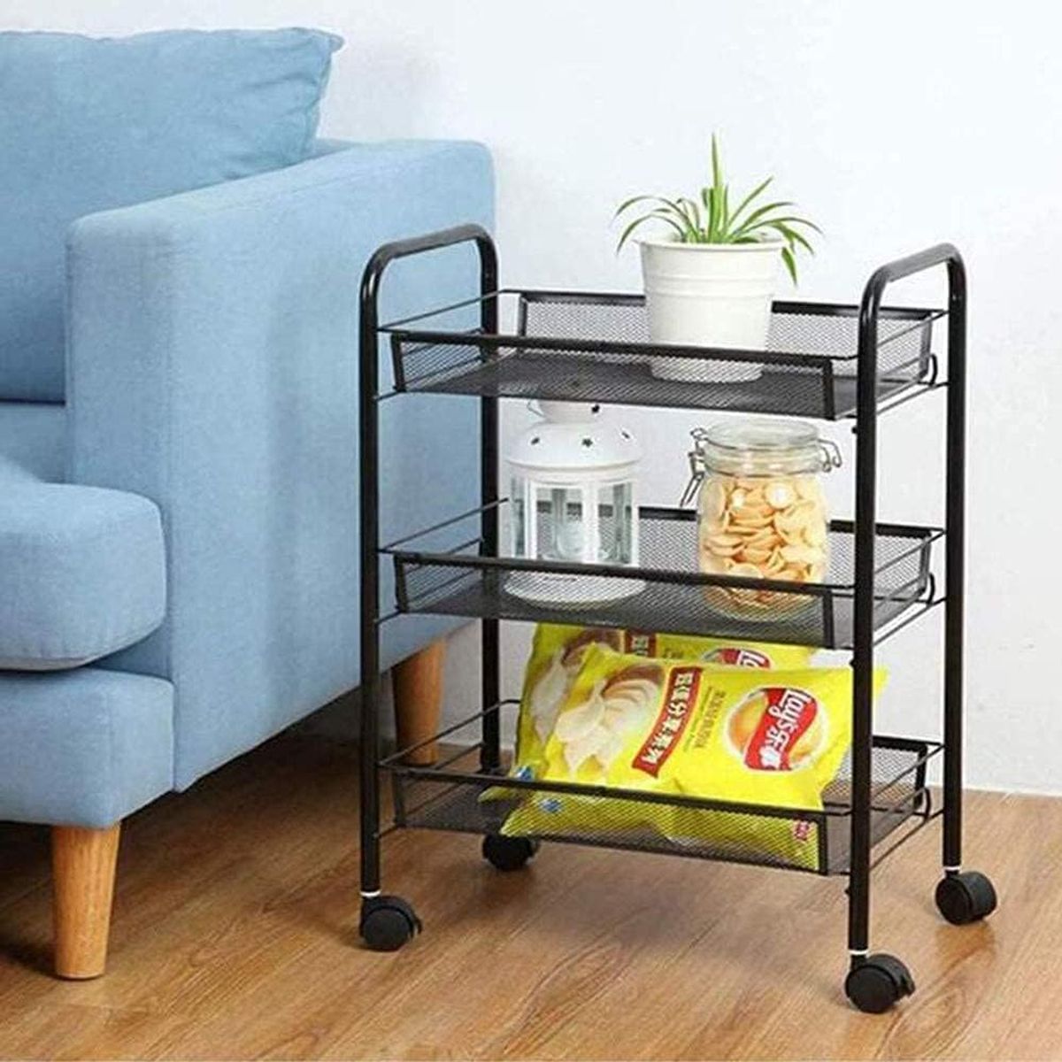 MP - Carro Frutero Organizador Multiuso Con 3 Niveles Y Ruedas