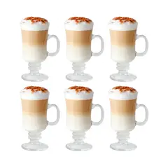 GENERICO - Set de 6 Tazas Vidrio Cappuccino 240 ml