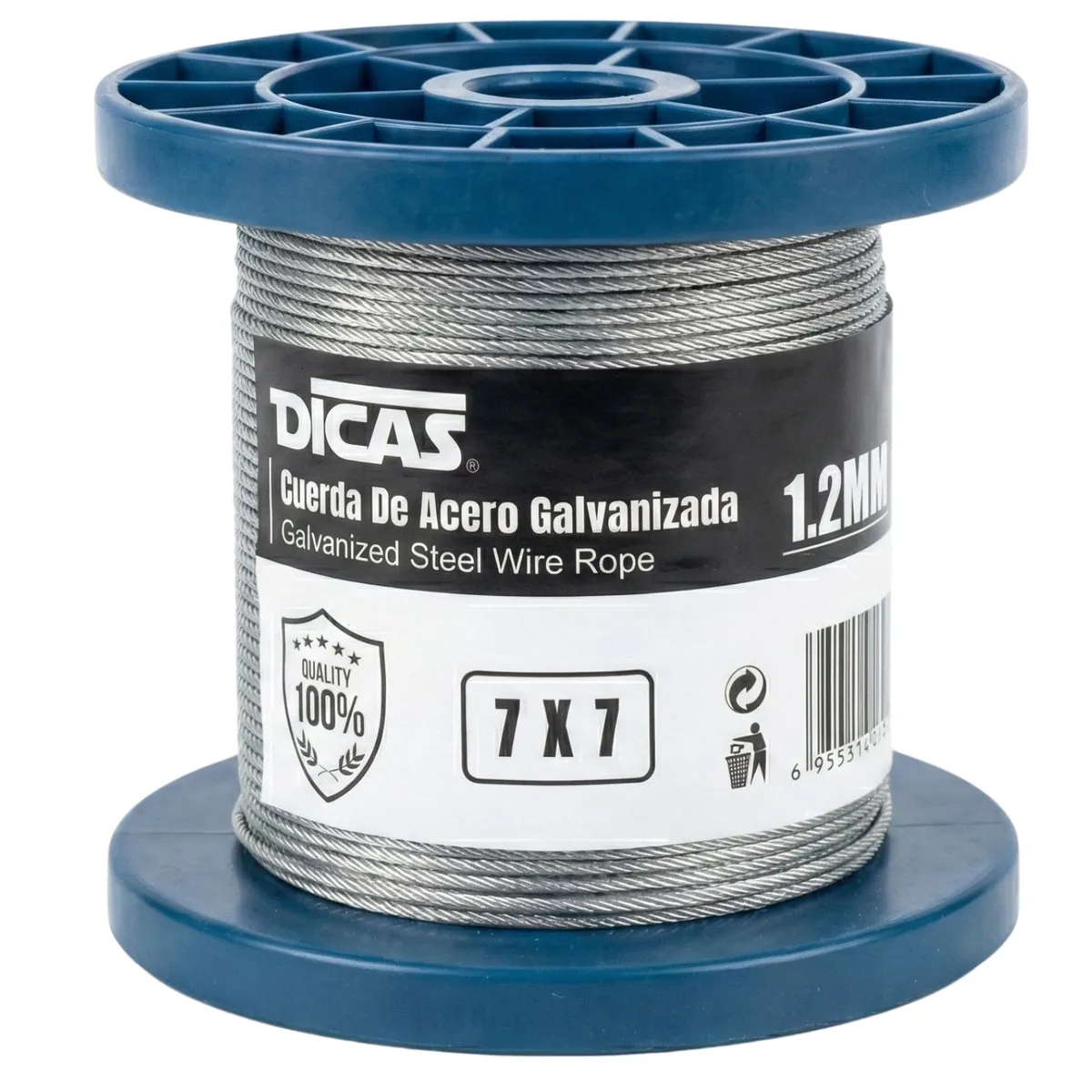 DICAS - Piola De Acero Galvanizado 1.2 Mm 100 Metros Dicas
