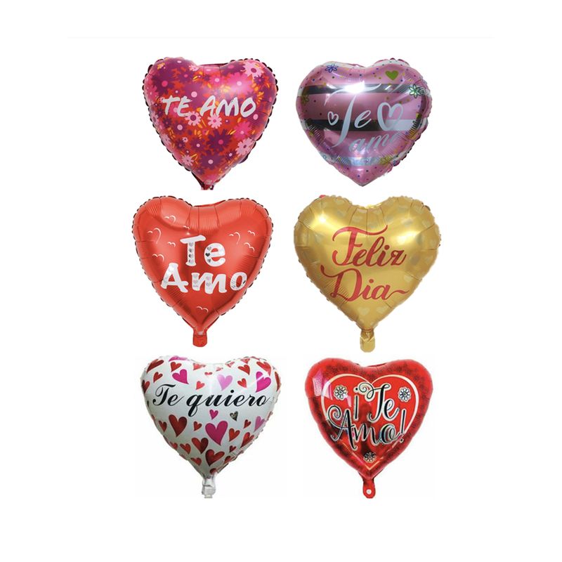 GENERICO - Pack 12 Unidades De Globos De Amor De 45 Cm Sin Varilla