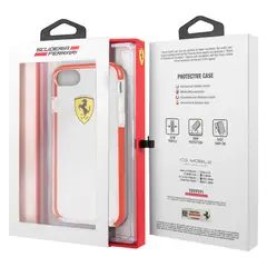 FERRARI - CARCASA P/IPHONE 8 TRANSP/ROJA FEGLHCI8RE
