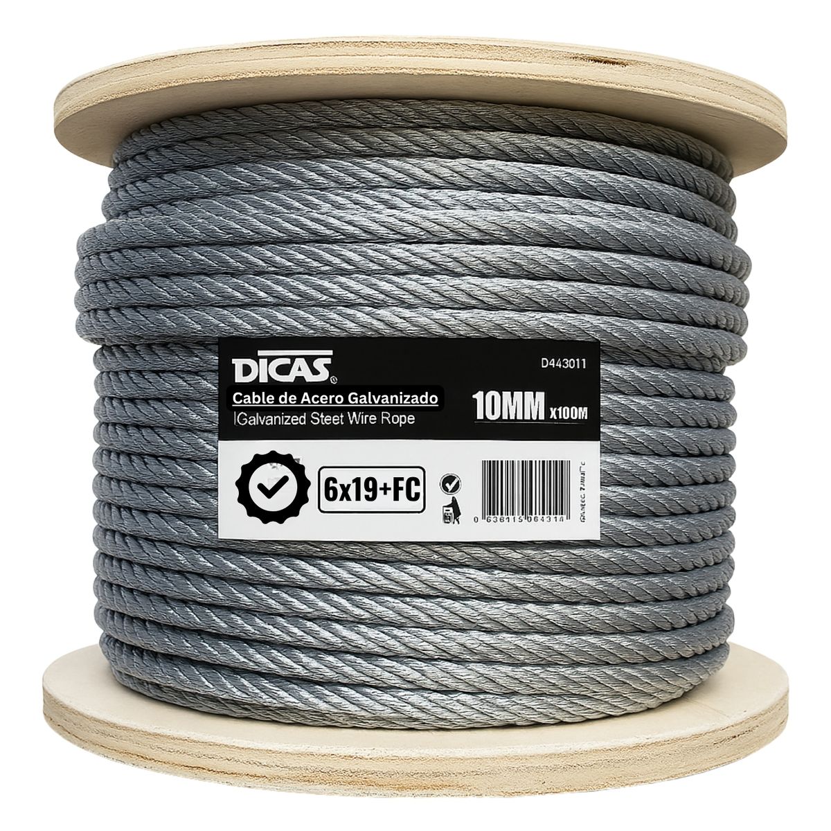 DICAS - Piola De Acero Galvanizado 10 Mm 100 Metros Dicas
