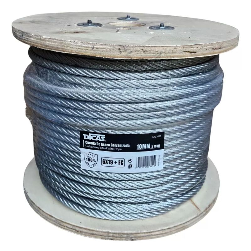 GENERICO - Piola De Acero Galvanizado 10 Mm 100 Metros Dicas