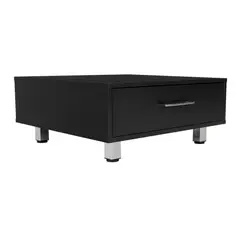 FMFURNITURE - Mesa De Centro 1 Cajón - Negro 26.3x60x60 cm