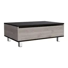 FMFURNITURE - Mesa De Centro ExtensibleGris y Negro 29.75 / 43.3x80x54.5 cm