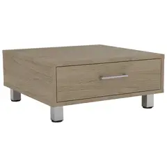FMFURNITURE - Mesa De Centro 1 Cajón Café Claro 26.3x60x60 cm