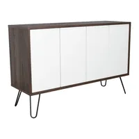 Arrimo Con 4 Puertas y 4 Repisas Blanco y Café Oscuro 75.6x117.1x38.6 cm