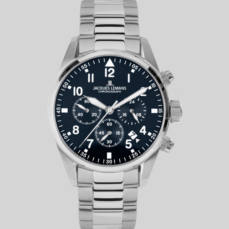JACQUES LEMANS - Reloj análogo pulsera hombre con cronógrafo