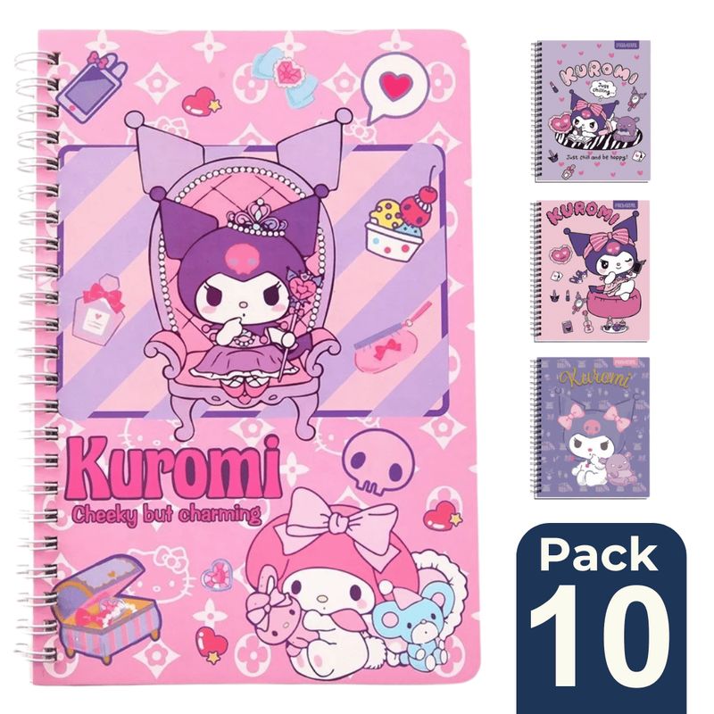 UTILISIMO - Pack 10 Cuadernos Universitarios Kuromi Surtidos 100 Hojas