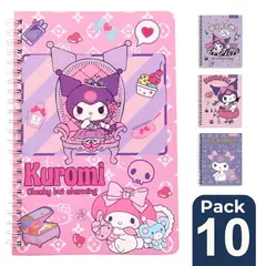 UTILISIMO - Pack 10 Cuadernos Universitarios Kuromi Surtidos 100 Hojas
