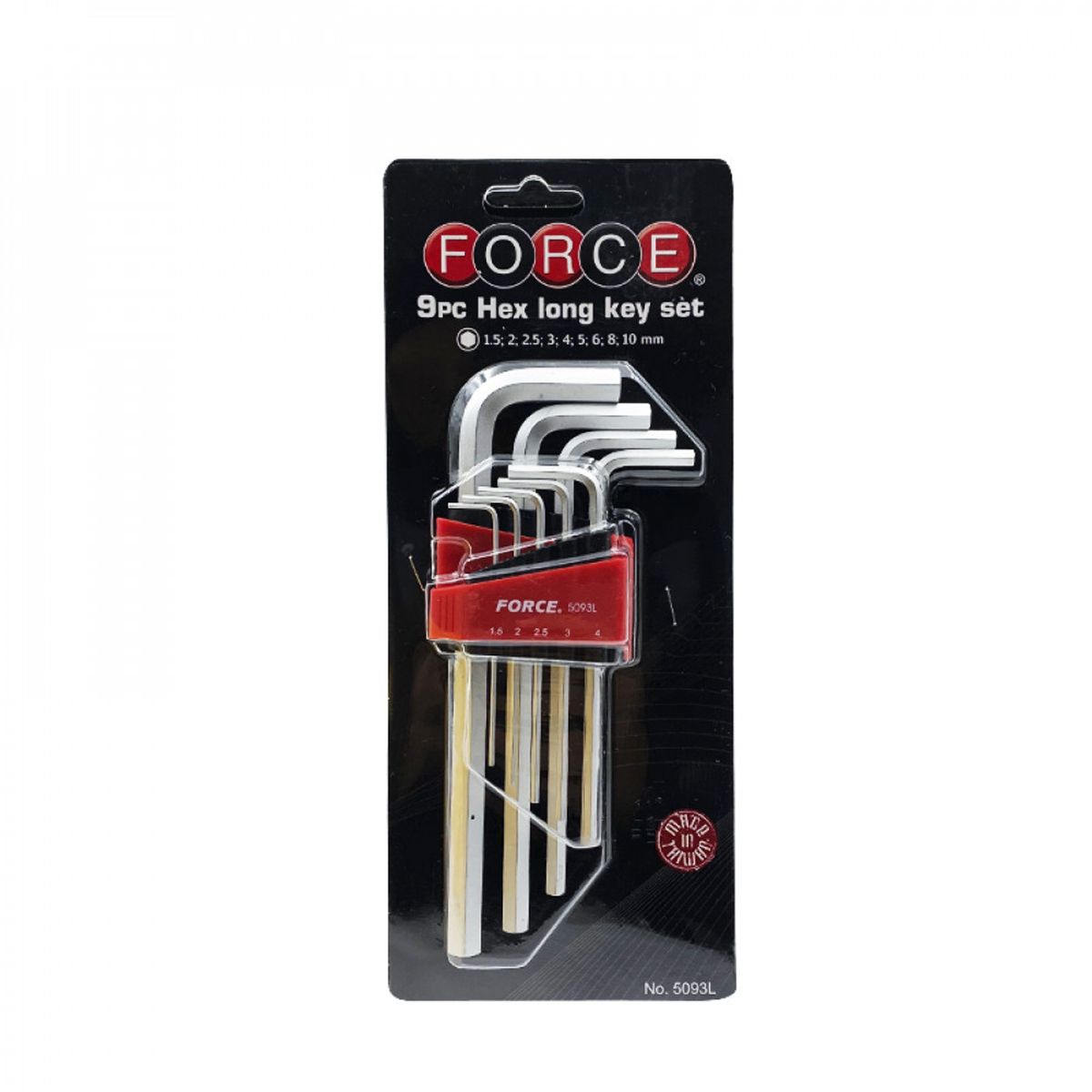 FORCE - JGO LLAVES ALLEN 15-10 MM LARGA 5093L FORCE