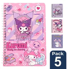UTILISIMO - Pack 5 Cuadernos Universitarios Kuromi Surtidos 100 Hojas