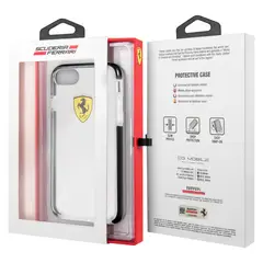 FERRARI - CARCASA P/IPHONE 8 TRANSP/NEGRA FEGLHCI8BK