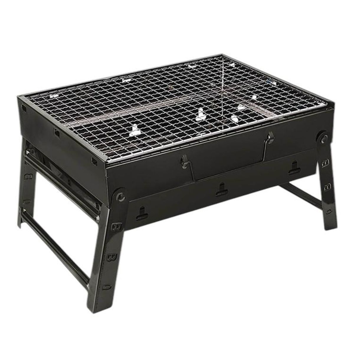 GENERICO - Parrilla Portátil Barbacoa Asado Grill Plegable Negra Carbon