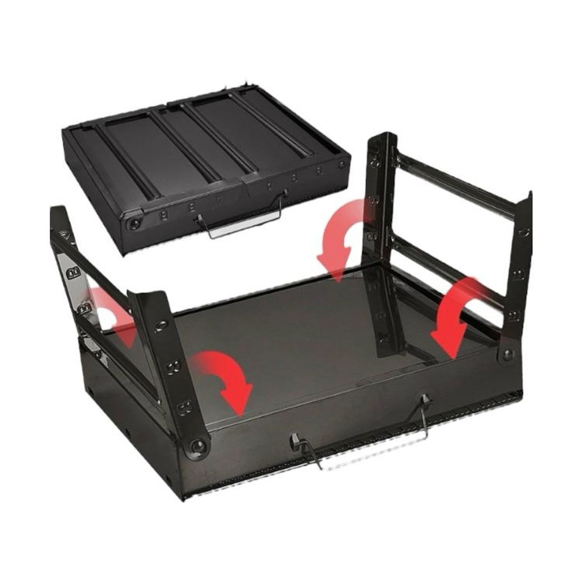 GENERICO - Parrilla Portátil Barbacoa Asado Grill Plegable Negra Carbon