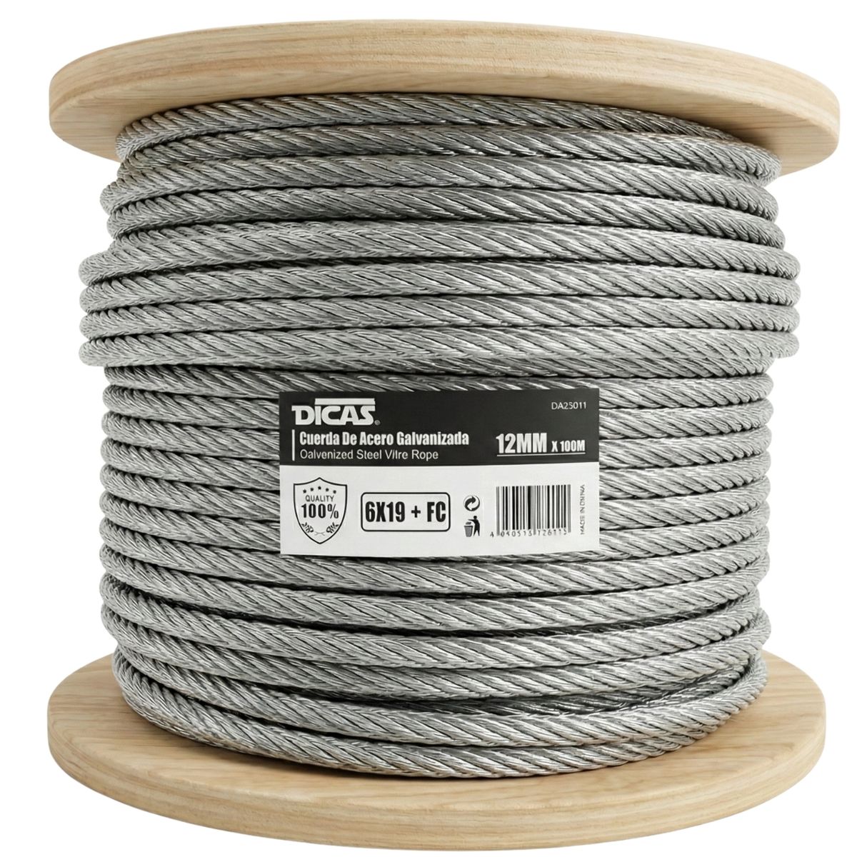 DICAS - Piola De Acero Galvanizado 12 Mm 100 Metros Dicas