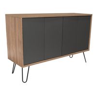 Arrimo Con 4 Puertas y 4 Repisas - Café Claro y Plomo 75.6x117.1x38.6 cm