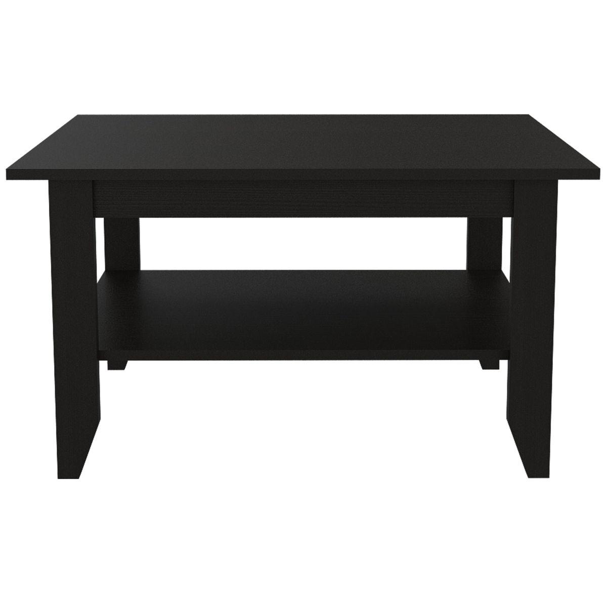 FMFURNITURE - Mesa De Centro 1 Estante - Negro 45x80x70 cm