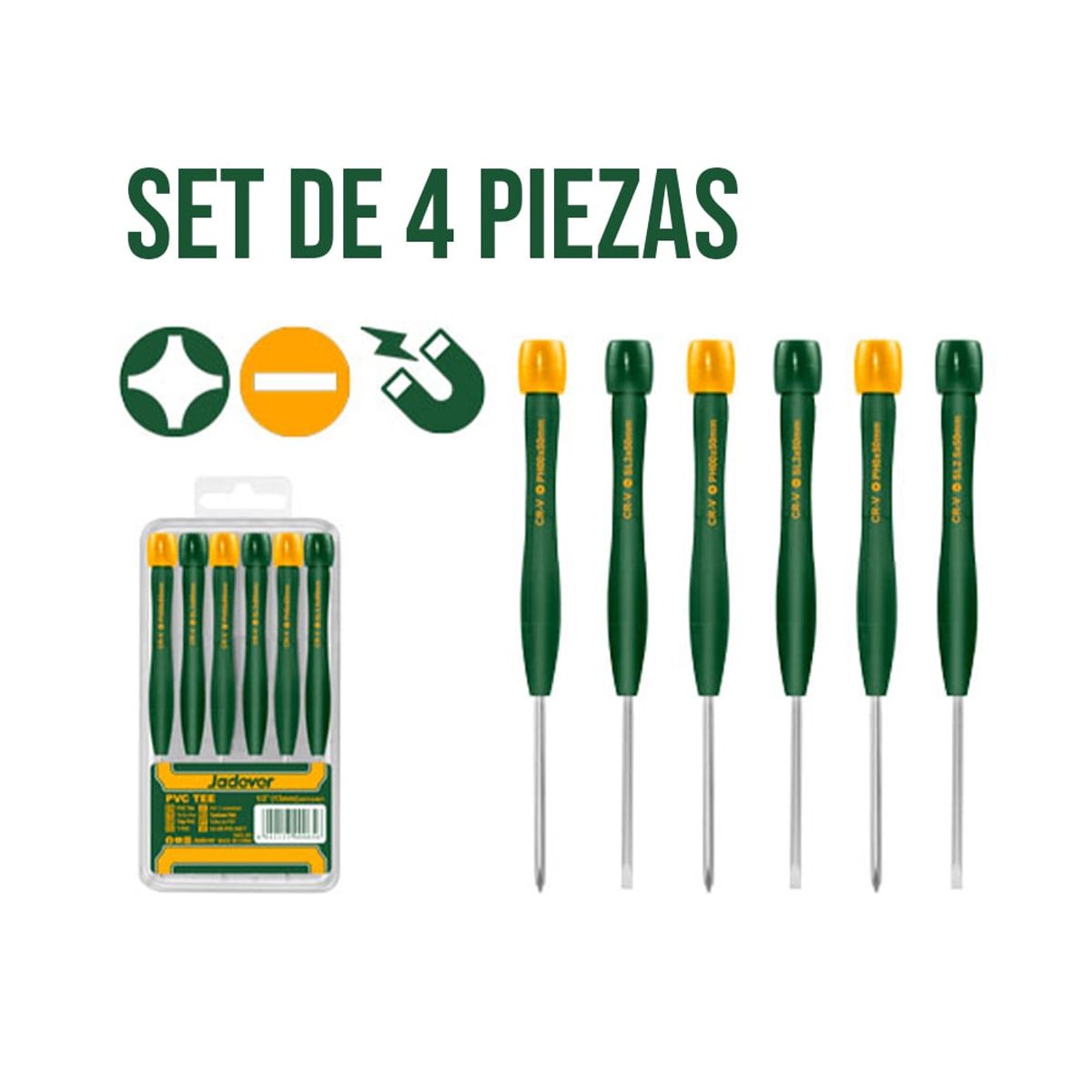 JADEVER - Juego de Destornilladores de Precisión 6 Piezas JADEVER