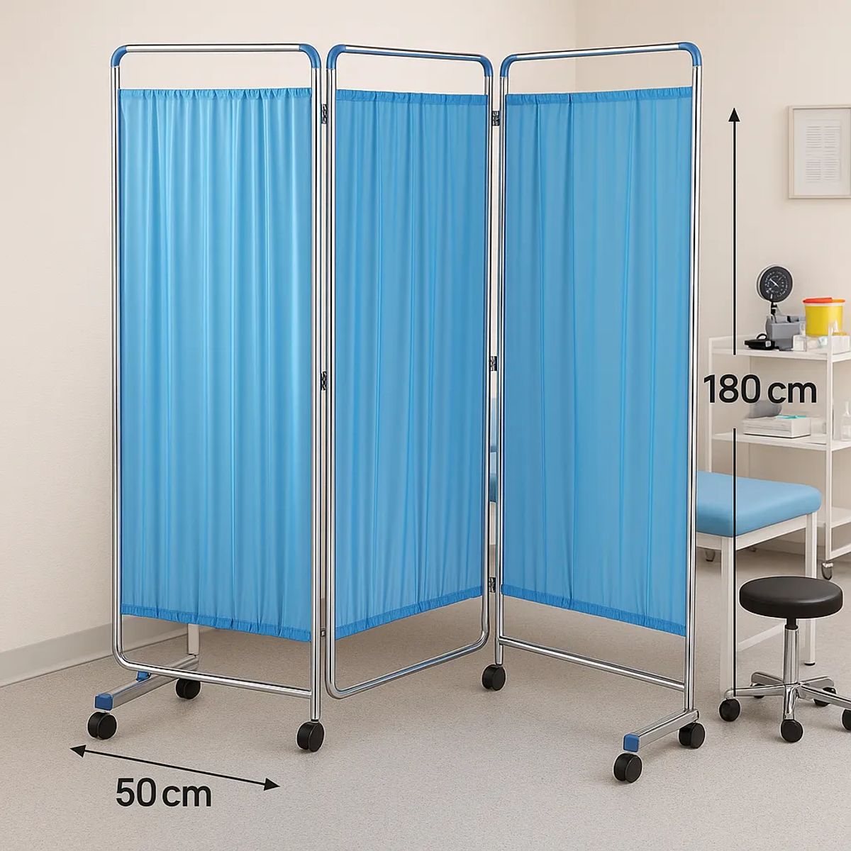 COSMETICAVAL - Biombo clínico plegable 3 cuerpos portátil