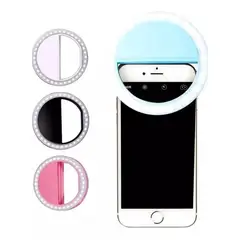 GENERICO - Selfie aro de luz recargable para celular solo rosa