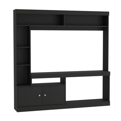 Imagen 2 del producto Estante TV 55"" Con 2 Puertas 7 Repisas Negro 180.6x180x30.3 cm