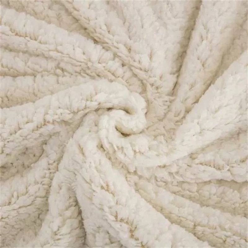 GENERICO - FRAZADA O MANTA TEXTURIZADA CON CHIPORRO COLOR BEIGE 2 PLAZA RS