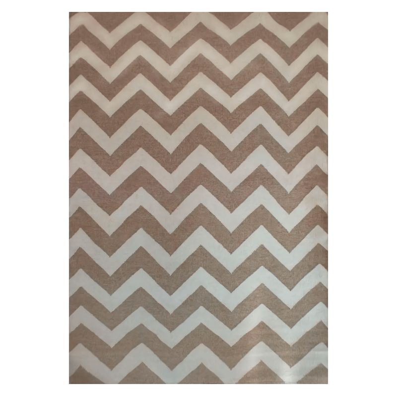 BAZHARS - Alfombra 140X200 cm Kilim Pau Gall 10 Natural WHITE Bazhars