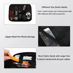 GENERICO - Estuche Organizador Impermeable con Doble Capa para Cables