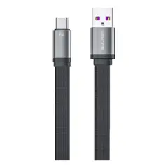 GENERICO - Cable Carga Rápida 6A Tipo-C/USB-C 1.5m Negro Durable