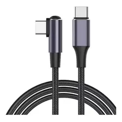 GENERICO - Cable USB-C 90° 2m 100W con transferencia rápida y cómodo uso