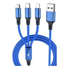 GENERICO - Cable Multiusos 1m USB, Micro USB, Tipo-C e iPhone