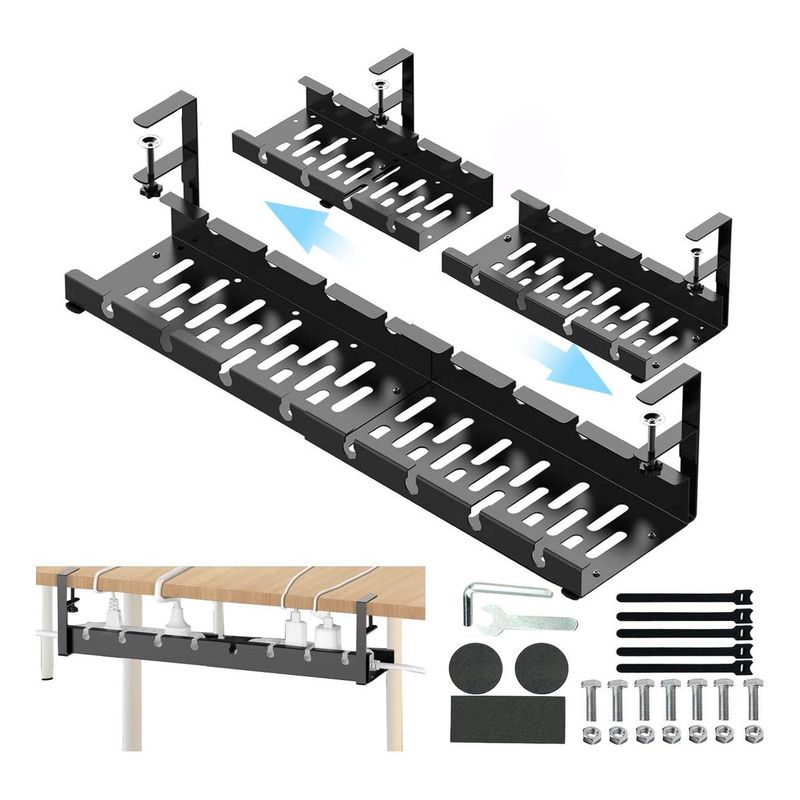 GENERICO - Bandeja Organizadora de Cables Expandible sin Perforaciones