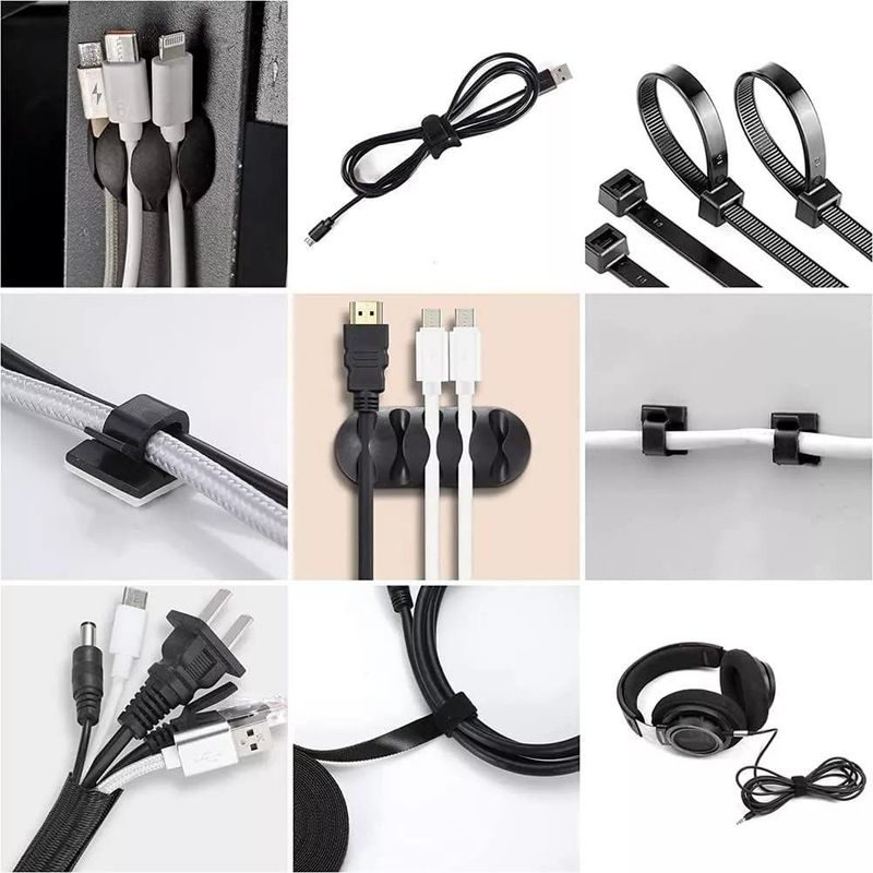 GENERICO - Kit Completo para Organizar Cables en Casa u Oficina